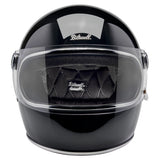 Front of helmet with shield down