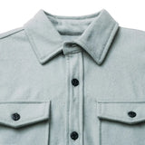 Close up of collar and uppermost buttons