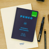 Soft notebook in blue on tabletop