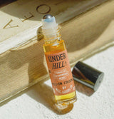 Cologne bottle with cap off