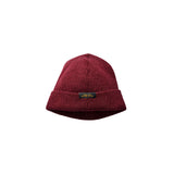 Wool knit watch cap in burgundy