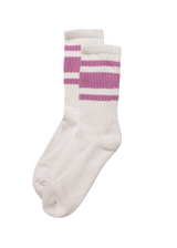 American Trench Mono Stripe Socks in Dusty Rose/White