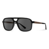 Shwood Glacier sunglasses in Black/Walnut