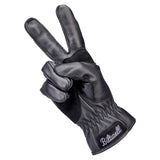 Glove making peace sign