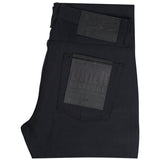 Naked and Famous Weird Guy Black Selvedge Denim folded