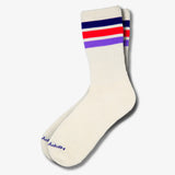 Hippy Feet 3-Stripe Crew Socks Violets