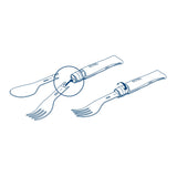 Diagram of how exchangeable cutlery heads work