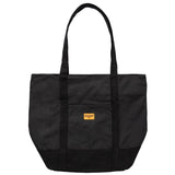 Waxed cotton tote bag in black