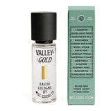 Valley of Gold Cologne back of box and cap on bottle