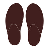 Mock up of house shoes in dark brown