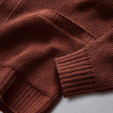 Close up of front pocket, bottom hem, and sleeve opening
