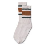 American Trench Retro Stripe Socks in Rust Brown and Hunter Green