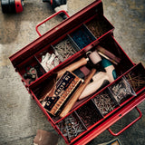 Open toolbox with tools