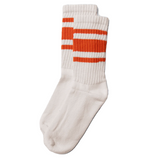 American Trench Mono Stripe Socks in Orange/White