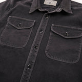 Freenote Utility Shirt Charcoal close up of buttons and front chest pockets
