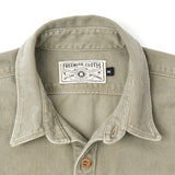 Freenote Utility Shirt Olive close up of collar
