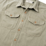 Freenote Utility Shirt Olive close up of buttons