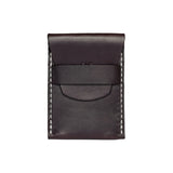 Dark Brown Leather with White Stitching