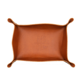 small tan leather valet tray