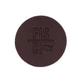 Round Dark Brown Leather Coaster
