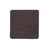 Square Dark Brown Leather Coaster