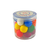 Plastic jar of felt slingshot ammo
