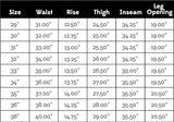 Sizing chart
