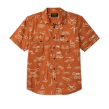 Short Sleeve Feather Cloth Shirt in Bourbon/Knot pattern