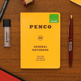 Soft notebook in yellow on tabletop
