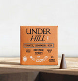 Underhill incense cone next to packaging