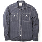 The Wells Shirt in Navy Polkadot