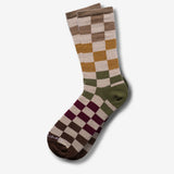 Hippy Feet Socks Redwood Forest Checkered Crews