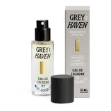 Grey Haven Cologne uncapped displayed next to box