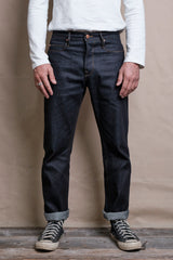 Front of denim on model