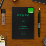 Soft notebook in black on tabletop