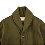Close up on shawl collar