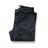 Chore Pant in Coal Chipped Canvas folded 
