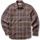 Craftsman shirt in brick linen plaid