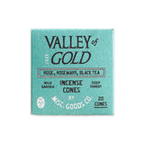 Valley of Gold incense cones packaging 