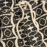 Close up of drawstring waist and fabric texture