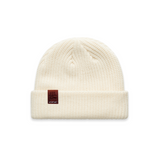 Cable beanie in white