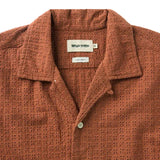 Close up of collar and top button