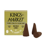 Kings Market Incense Cones next to packaging