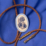 Light Blue Floral bolo tie