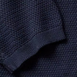 Taylor Stitch Button Up Polo Dark Navy Crochet