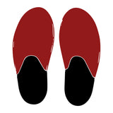 Mock up of house shoe in burgundy