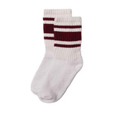 American Trench Mono Stripe Socks in Burgundy/White