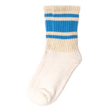American Trench Mono Stripe Socks in Light Blue/White