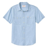 Short Sleeve Chambray Shirt in light indigo