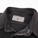 Freenote Utility Shirt Charcoal close up of tag and collar